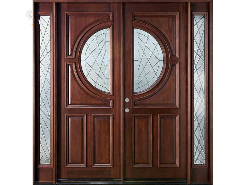 Cửa gỗ gắn kính 1