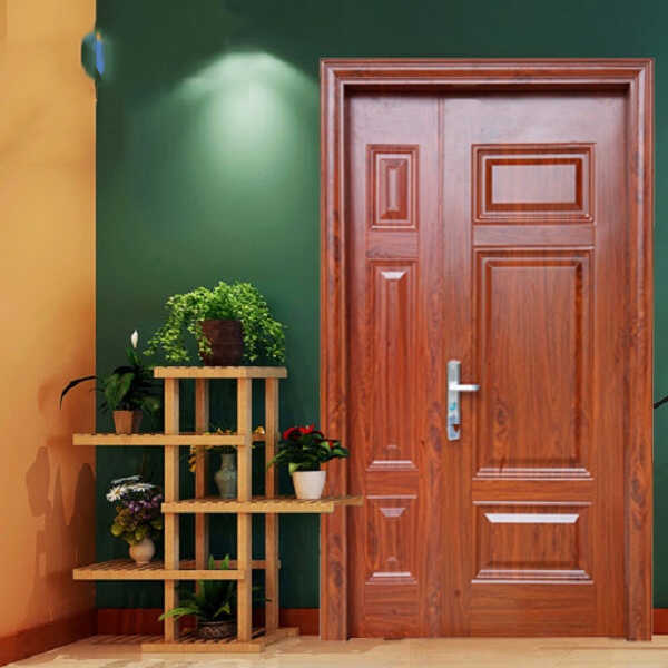 Mẫu cửa gỗ 2 cánh lệch 1