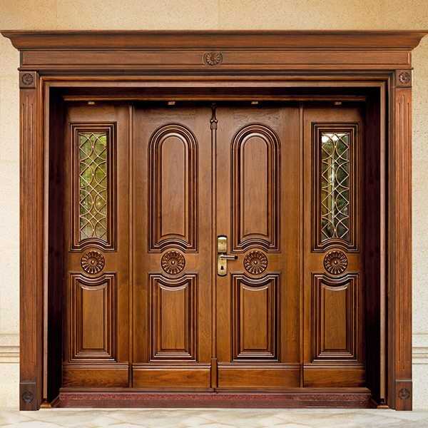 Mẫu cửa gỗ 4 cánh cổ điển