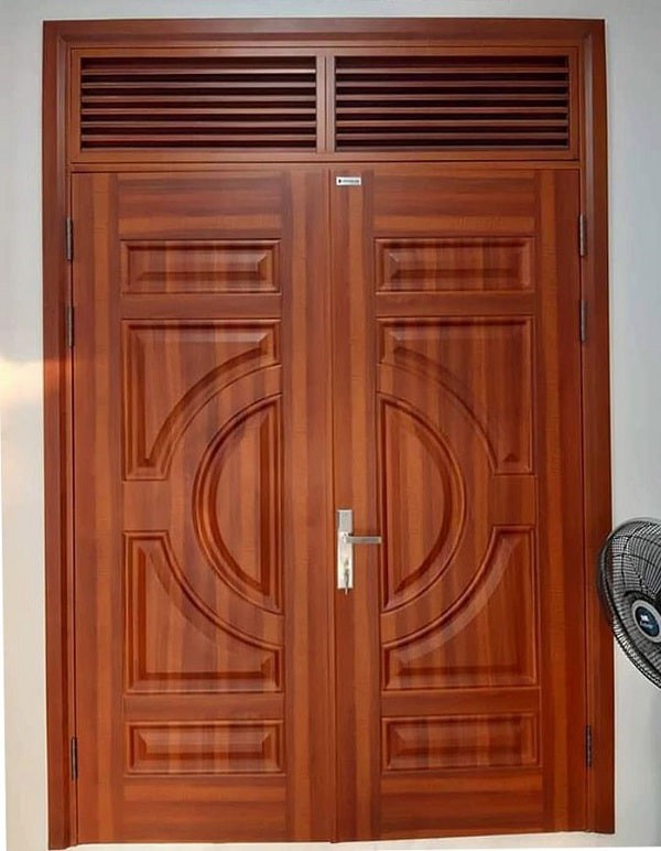 mẫu cửa sắt giả gỗ 2