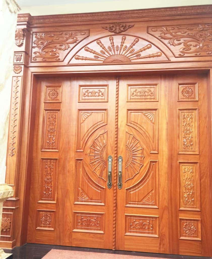 Mẫu cửa gỗ 4 cánh tân cổ điển 2