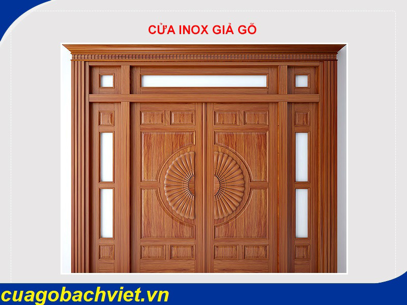 cửa inox sơn giả gỗ 5