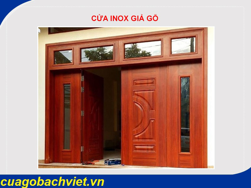 cửa inox sơn giả gỗ 4