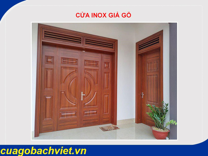 cửa inox sơn giả gỗ 3