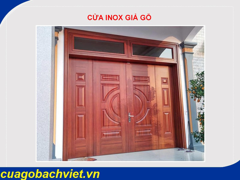 cửa inox sơn giả gỗ 2