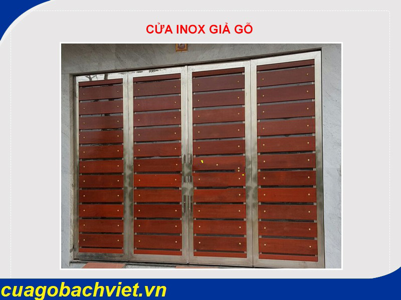 cửa inox sơn giả gỗ 1