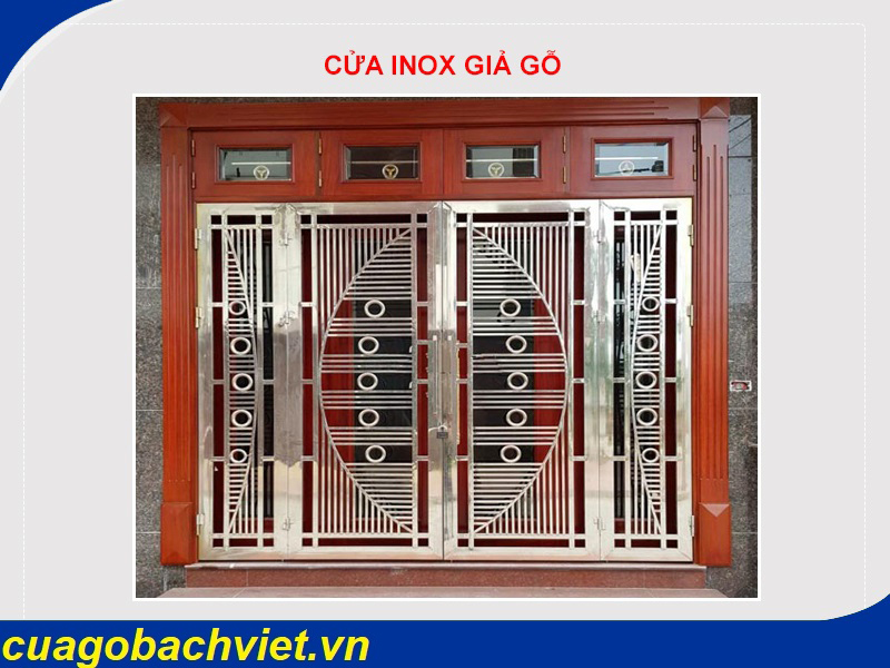 cửa inox sơn giả gỗ