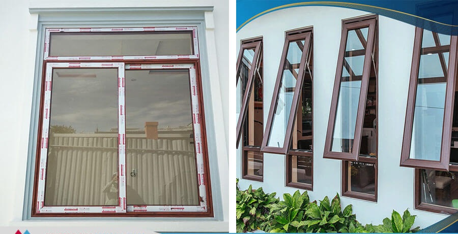 Cửa nhôm giả gỗ 1 cánh đẹp 1