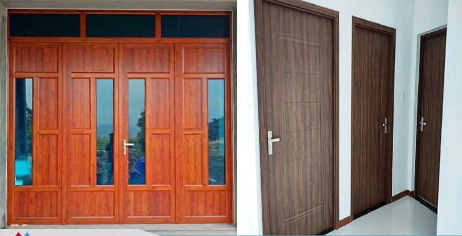 Cửa nhôm giả gỗ 1 cánh đẹp 6