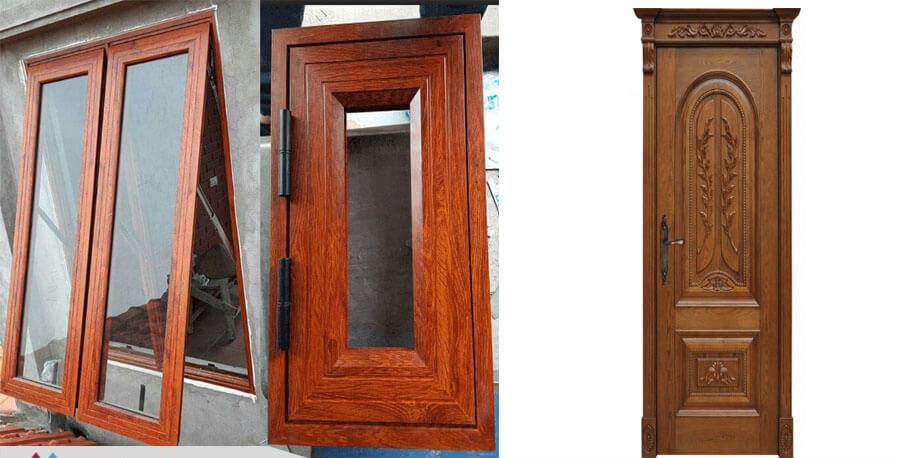 Cửa nhôm giả gỗ 1 cánh đẹp 5