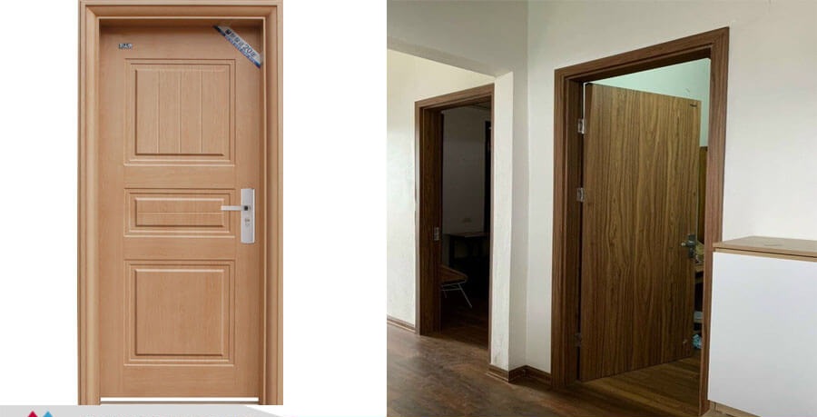 Cửa nhôm giả gỗ 1 cánh đẹp 2