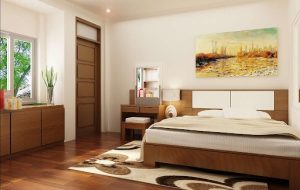 Cửa phòng ngủ đối diện cửa nhà vệ sinh